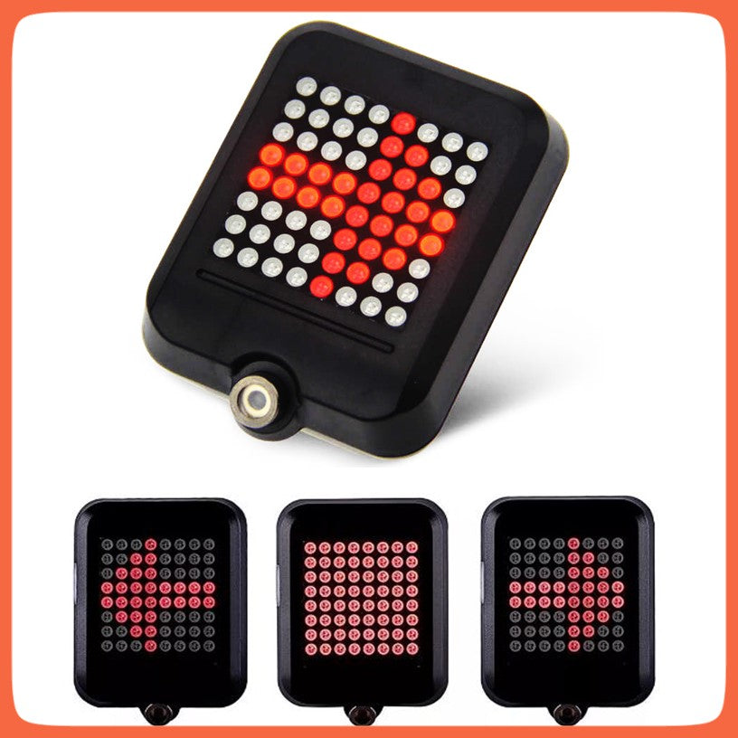 Luz trasera para bici con direccionales y 64 LED, USB (T6100)