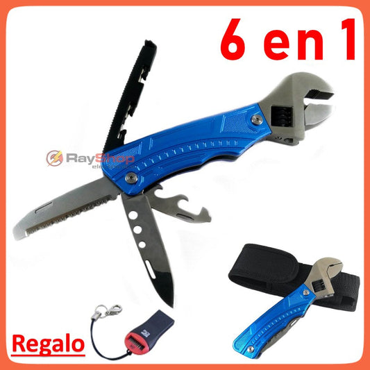 Perico multiherramienta 6 en 1 con navaja, destapador y funda (K9006)