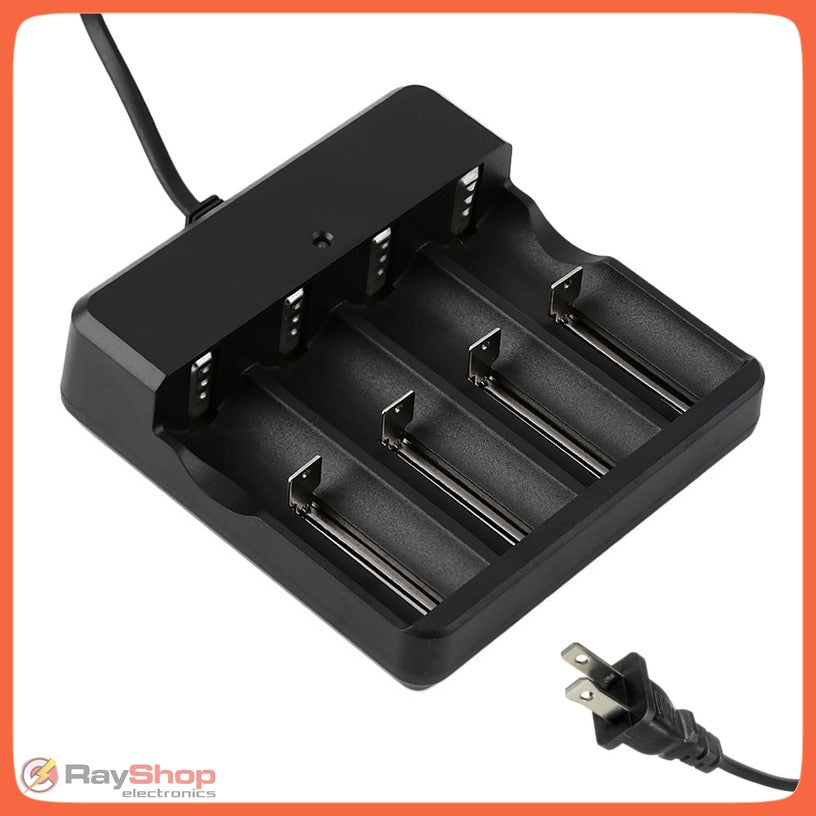 Cargador universal para 4 pilas recargables 18650, 26650 y 14500
