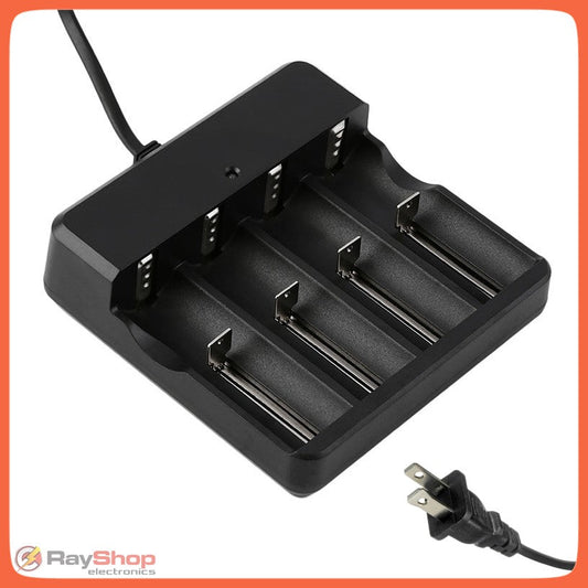 Cargador universal para 4 pilas recargables 18650, 26650 y 14500