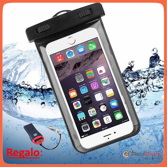 Funda impermeable para celular con correa y ventana transparente