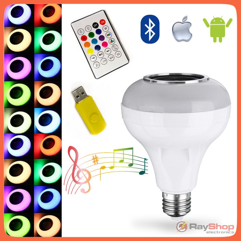 Foco bocina Bluetooth LED multicolor con control remoto (L6402)