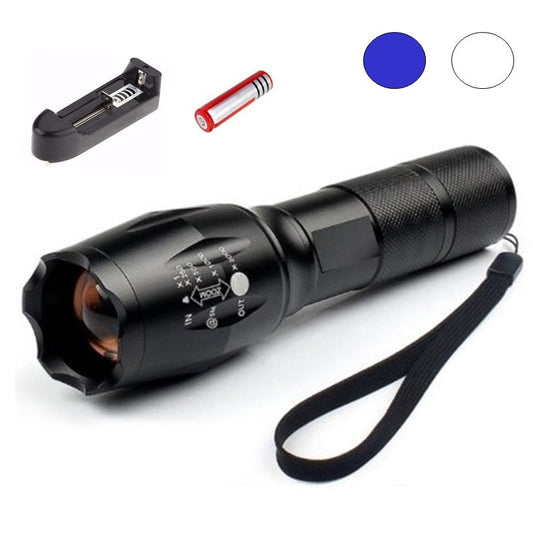 Lámpara de 3000 lúmenes para bicicleta con zoom y luz UV o blanca