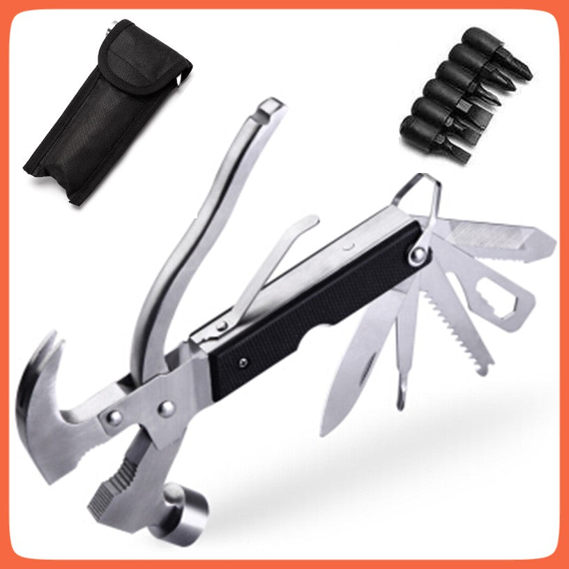 Multiherramienta martillo 12 en 1 de acero inoxidable con funda