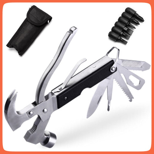 Multiherramienta martillo 12 en 1 de acero inoxidable con funda