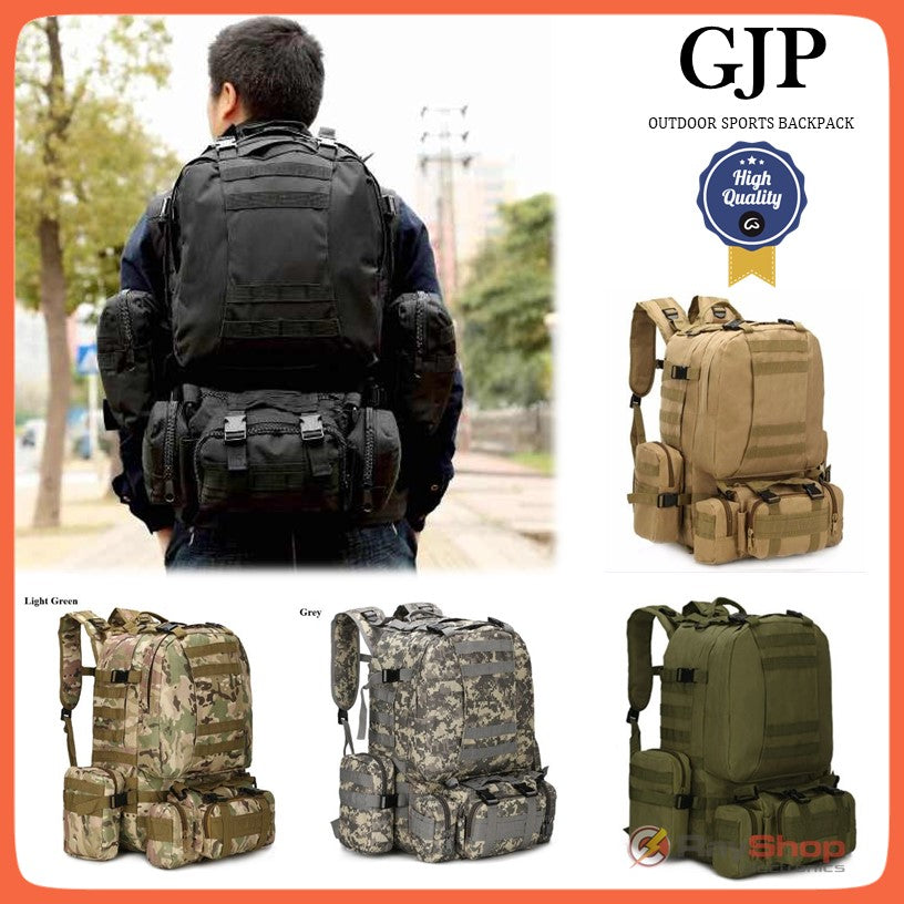 Mochila táctica de asalto de 55 litros con MOLLE y correas acolchadas, WZ213
