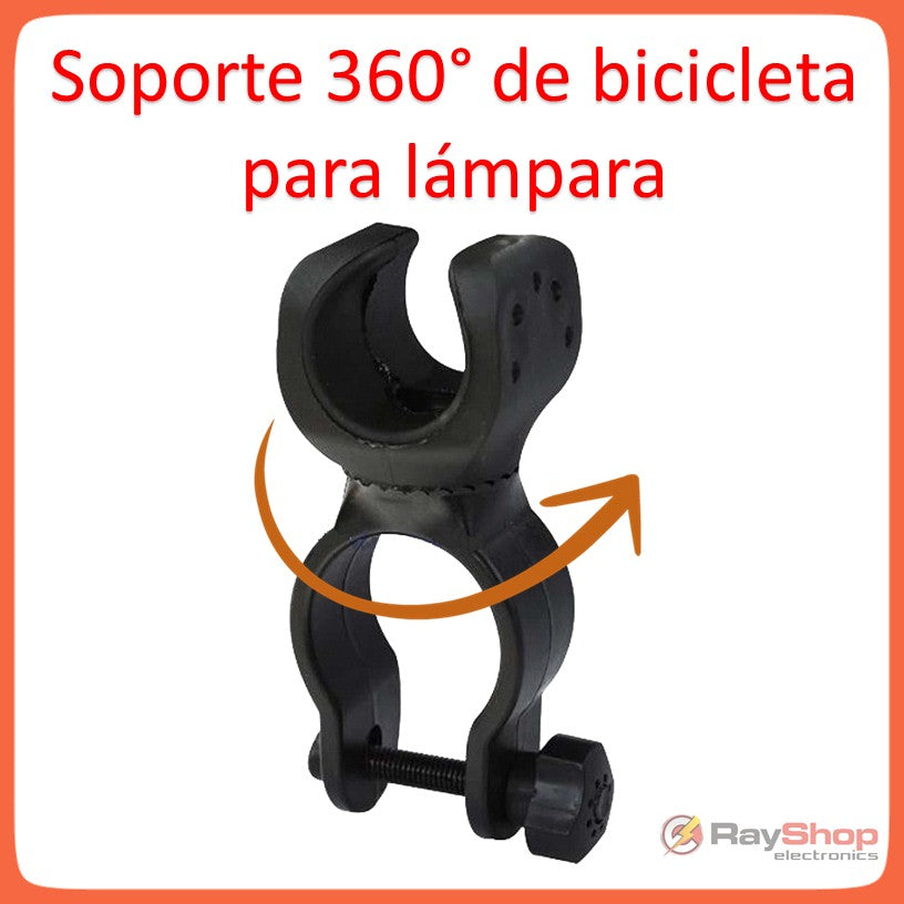 Soporte de plástico giratorio 360° para lámpara en manubrio de bicicleta (DTCJ)