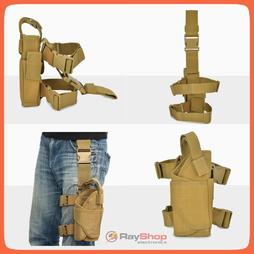 Funda de pierna táctica ajustable para gotcha, paintball y airsoft