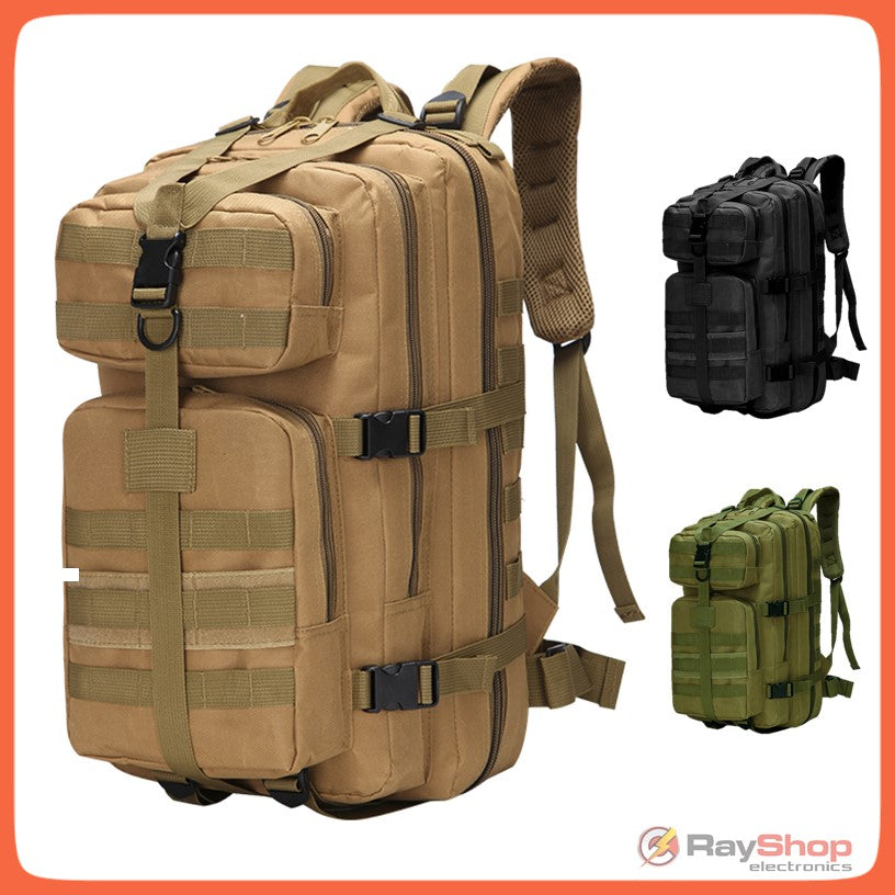 Mochila táctica de asalto con MOLLE, correas acolchadas y múltiples bolsillos