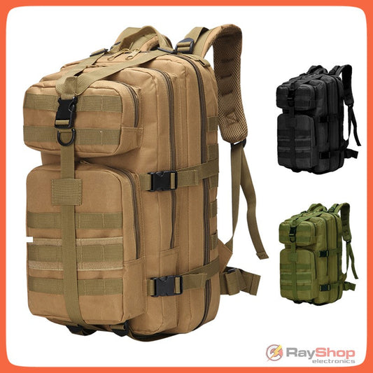 Mochila táctica de asalto con MOLLE, correas acolchadas y múltiples bolsillos