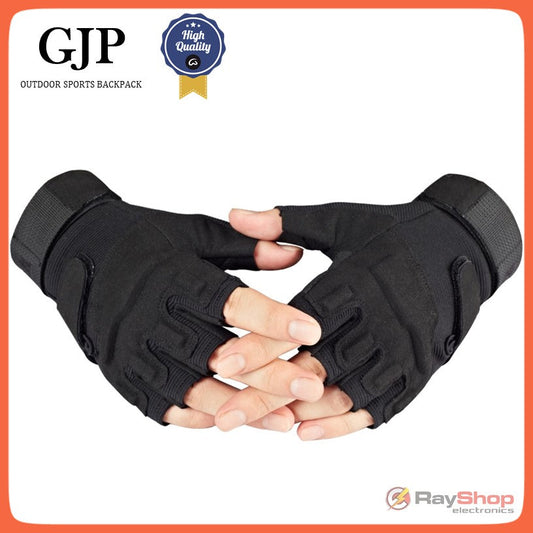 Guantes tácticos de dedos cortos con nudillos y palma acolchada