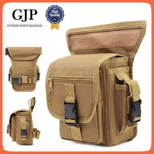 Mochila piernera táctica de nylon 600D, 1.5 L y 10 compartimentos (WZ032)