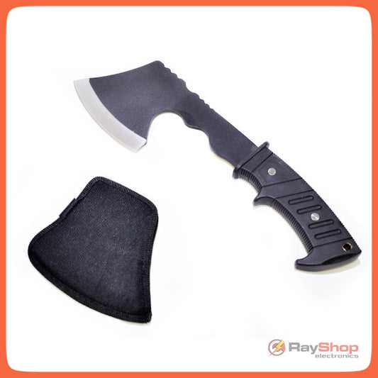 Hacha táctica de supervivencia de 30 cm con mango ABS y funda de nylon