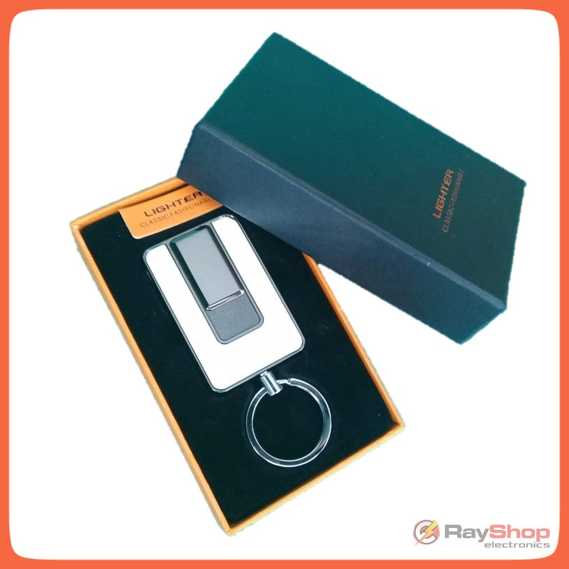 Encendedor eléctrico metálico recargable por USB con llavero