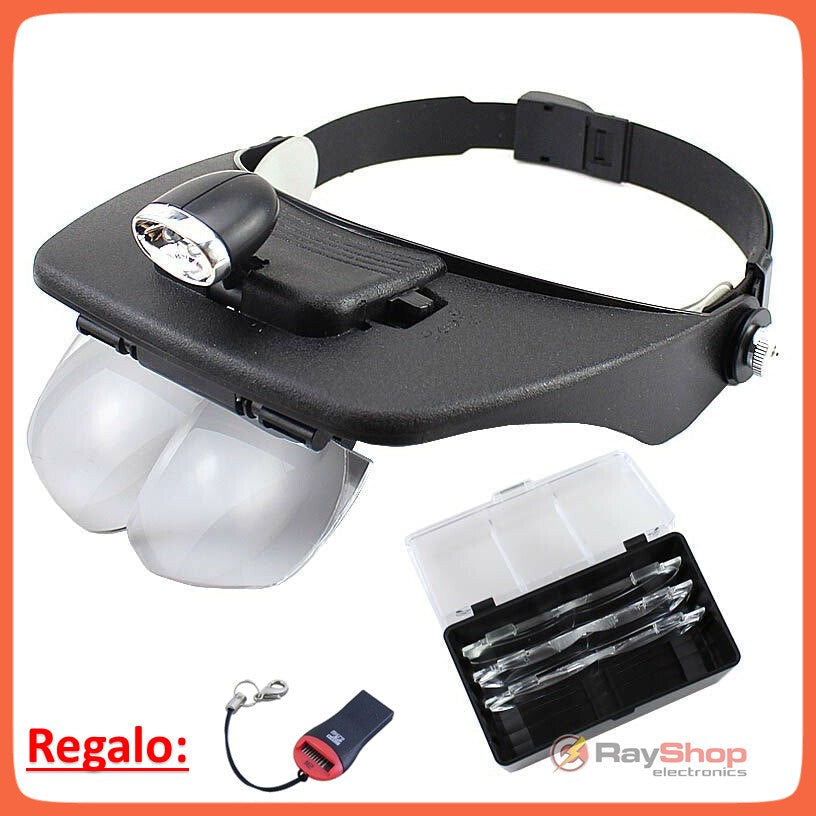 Banda para cabeza con lupas intercambiables y 2 LED de 160 lúmenes (FDJ1A)