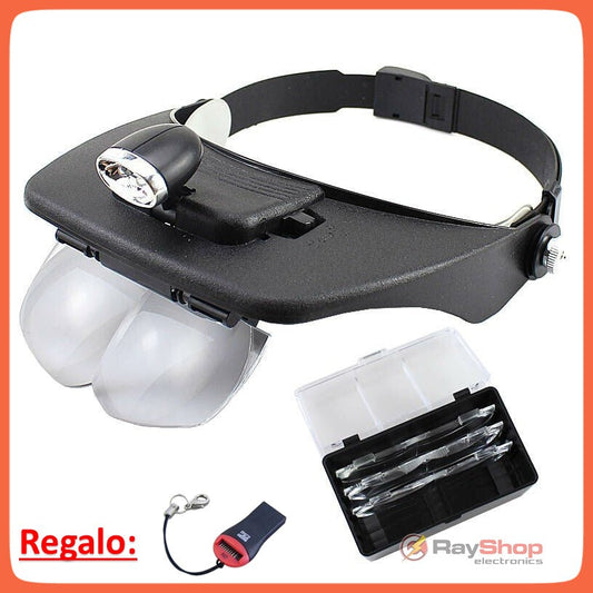 Banda para cabeza con lupas intercambiables y 2 LED de 160 lúmenes (FDJ1A)