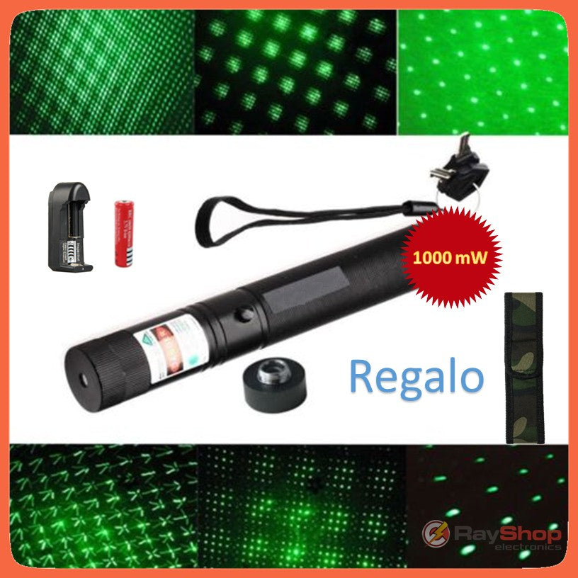 Apuntador láser verde recargable de 532 nm con cabezal de figuras (DT303)