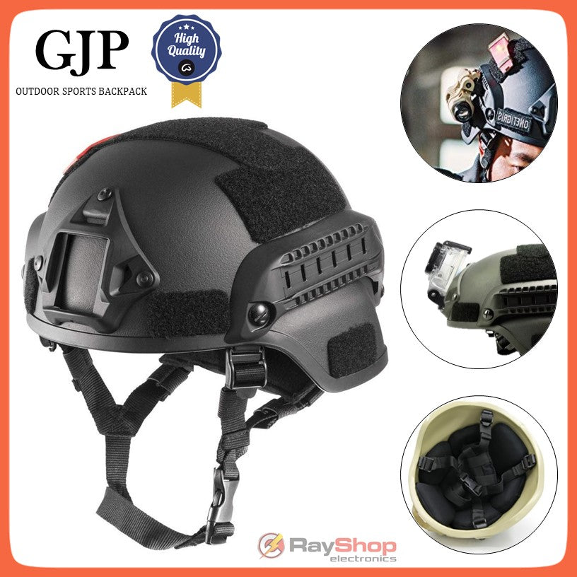 Casco táctico ligero con rieles y soporte frontal para cámara (2000)