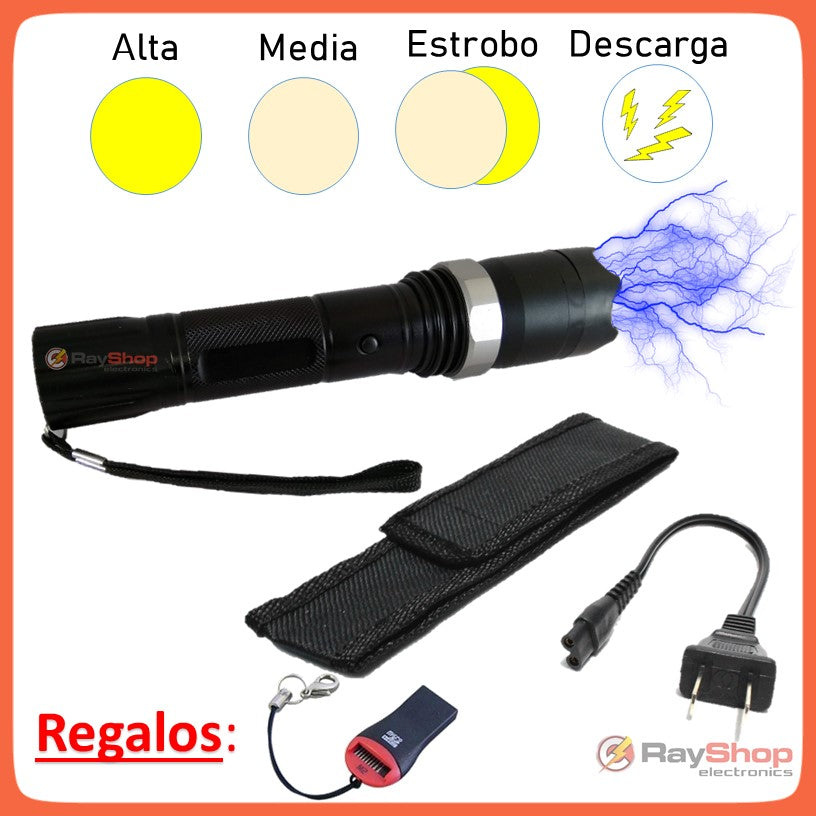 Lámpara táctica de 2000 lúmenes con zoom y función taser ST57