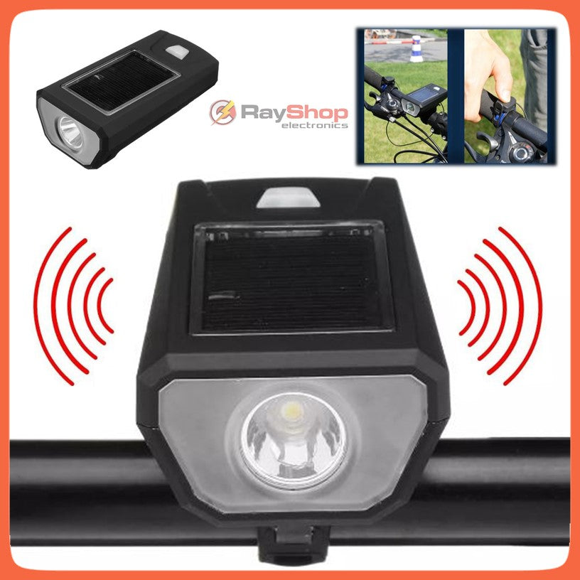 Luz solar para bici con claxon de 140 dB y 5 tonos (T316)