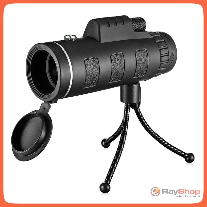 Monocular telescopio 40x60 con brújula, trípode y soporte para celular