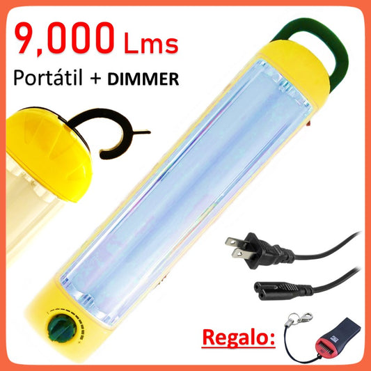 Lámpara de emergencia recargable con dos tiras LED y regulador