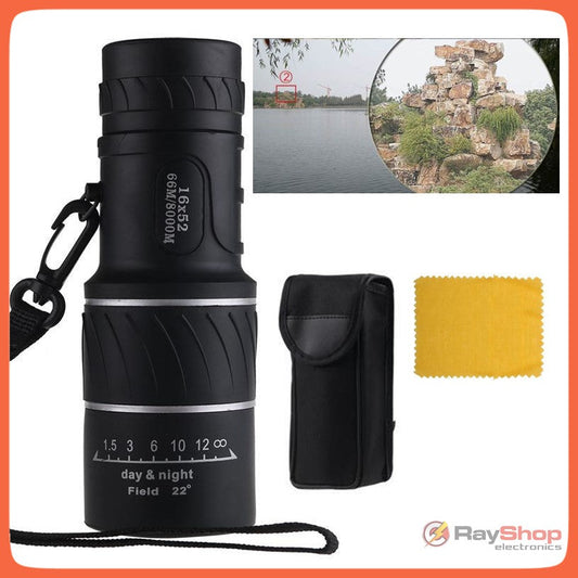 Monocular telescopio 16x52 de largo alcance con funda y correa
