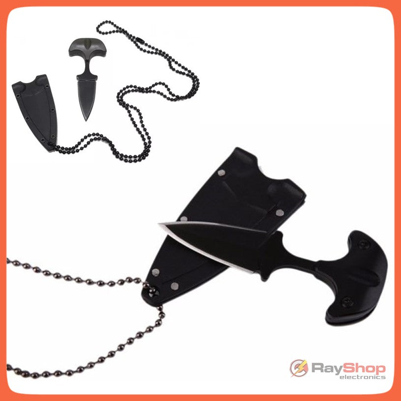 Mini daga de acero inoxidable con collar y funda