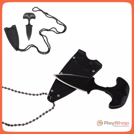 Mini daga de acero inoxidable con collar y funda