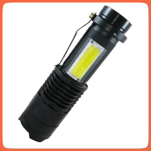 Mini lámpara táctica de 1200 lúmenes con clip y luz lateral COB