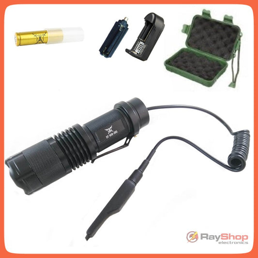Lámpara táctica LED de 2500 lúmenes con switch remoto y zoom (DT26S)
