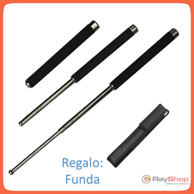 Bastón retráctil de acero de 23.5 pulgadas con funda de nylon
