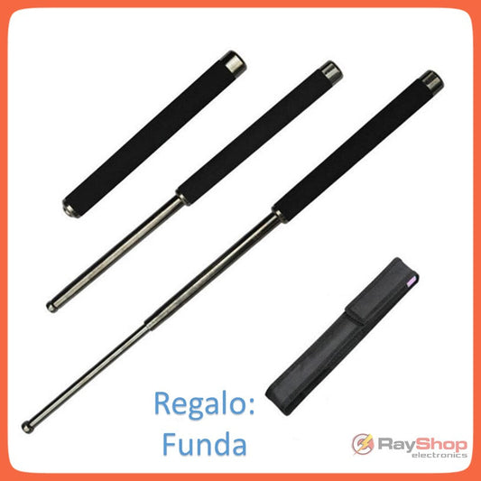 Bastón retráctil de acero de 23.5 pulgadas con funda de nylon