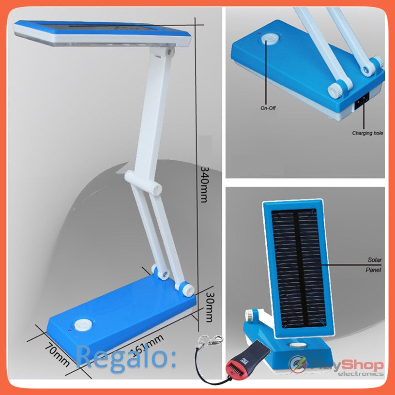 Lámpara de escritorio LED plegable y recargable con 2 intensidades (1016T)