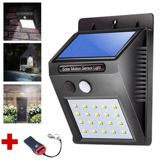Lámpara solar de pared con 10 LED y sensor de movimiento para exterior (GN009)