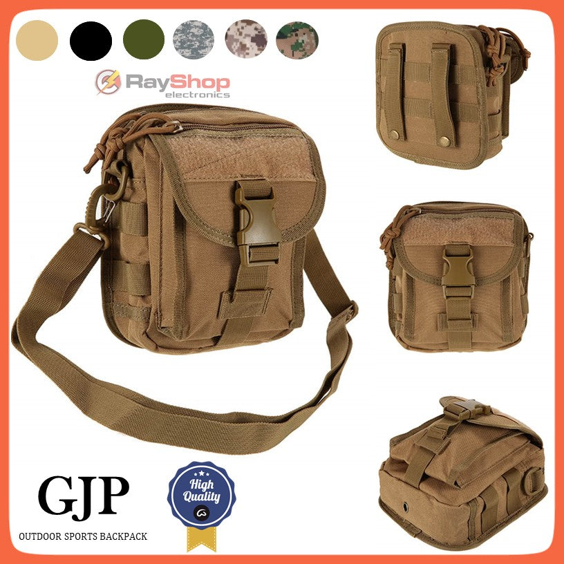 Bolsa táctica cruzada con MOLLE y 5 compartimentos para celular y esenciales