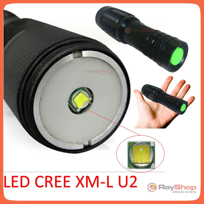 Mini linterna táctica de 2800 lúmenes con LED CREE U2 y zoom - foto 2