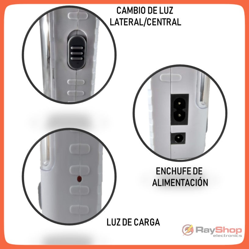 Lámpara de emergencia LED recargable con regulador de intensidad y asa (T7637) - foto 2