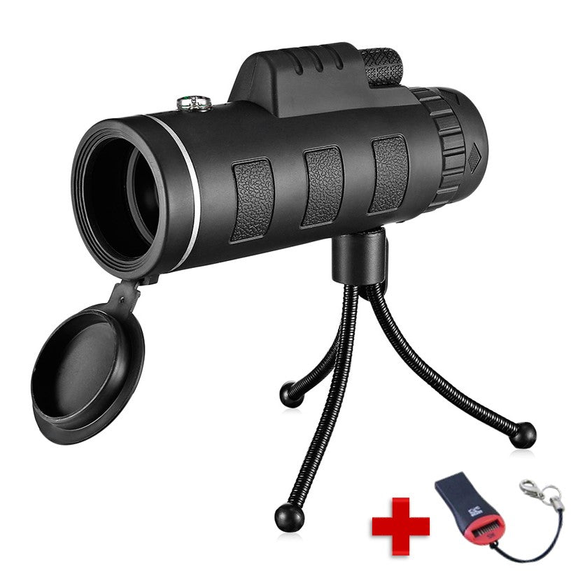 Monocular telescopio 40x60 con brújula, trípode y soporte para celular - foto 2