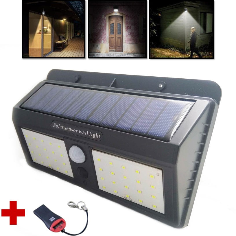 Lámpara solar de pared con 40 LED y sensor de movimiento (L008) - foto 2