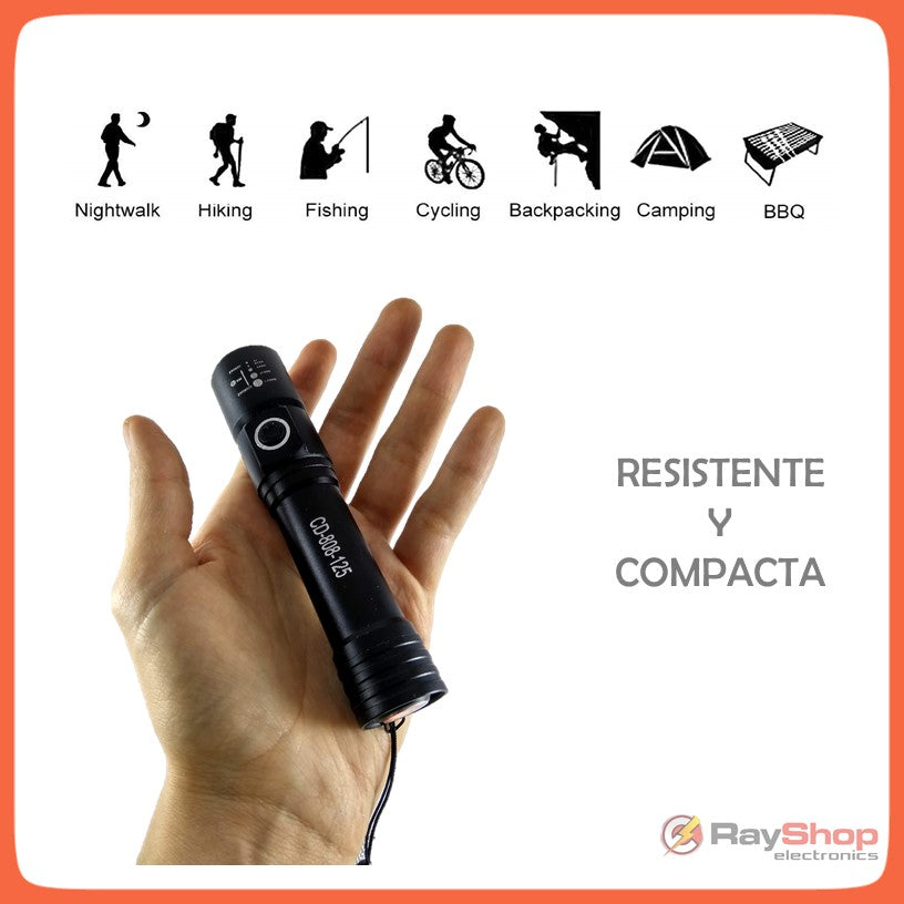 Mini lámpara táctica 2 en 1 de 1200 lúmenes con imán y soporte giratorio - foto 2