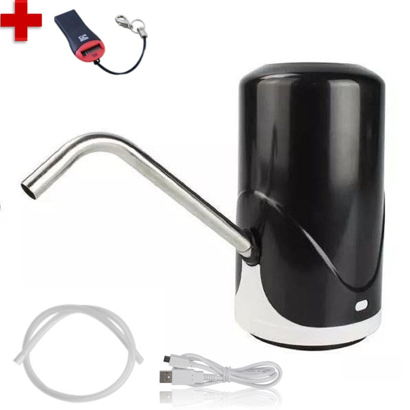 Bomba eléctrica recargable USB para garrafón de agua con luz LED (JG29) - foto 2