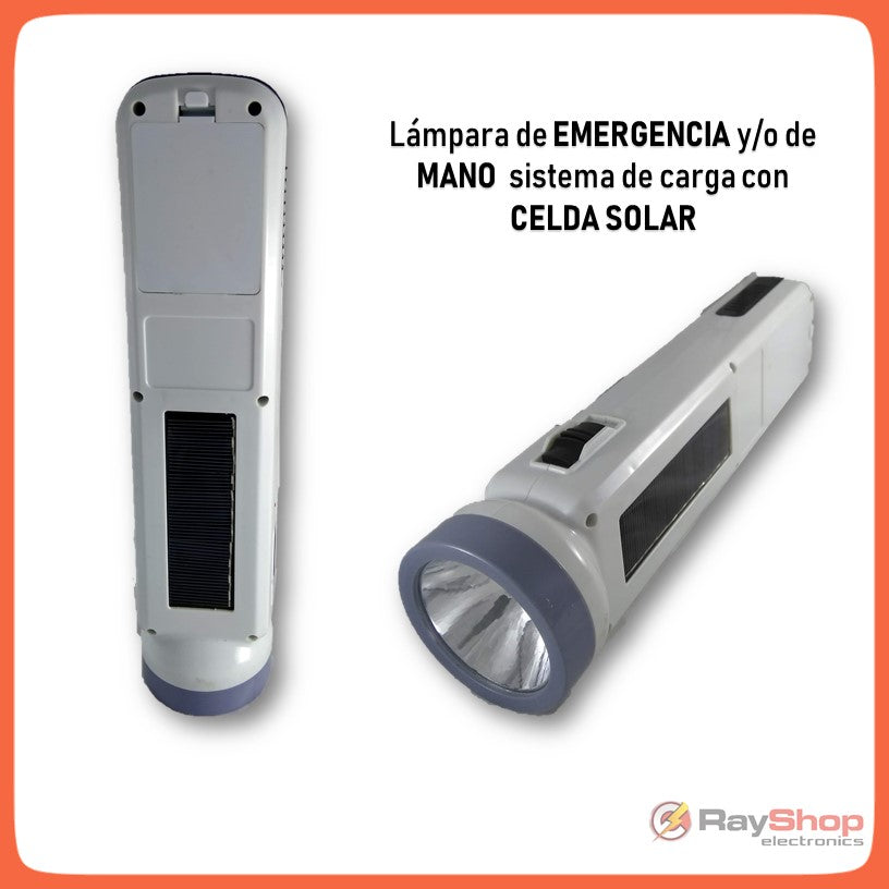 Lámpara de emergencia solar y recargable con luz fría y cálida - foto 2