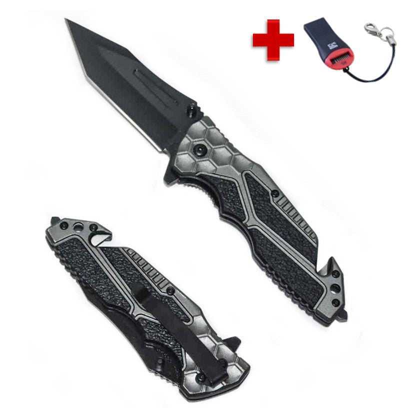 Navaja plegable con rompevidrios, cortacinturón y clip - foto 2