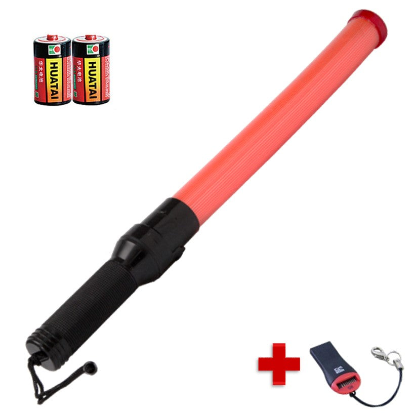 Bastón luminoso rojo de 54 cm para señalización vial con LED - foto 2
