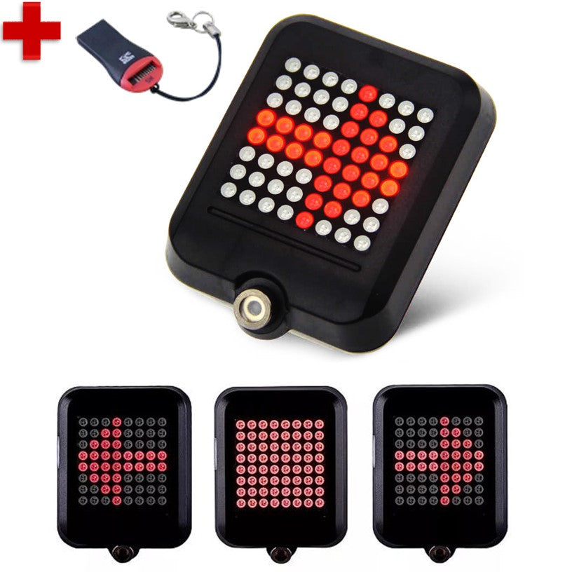 Luz trasera para bici con direccionales y 64 LED, USB (T6100) - foto 2