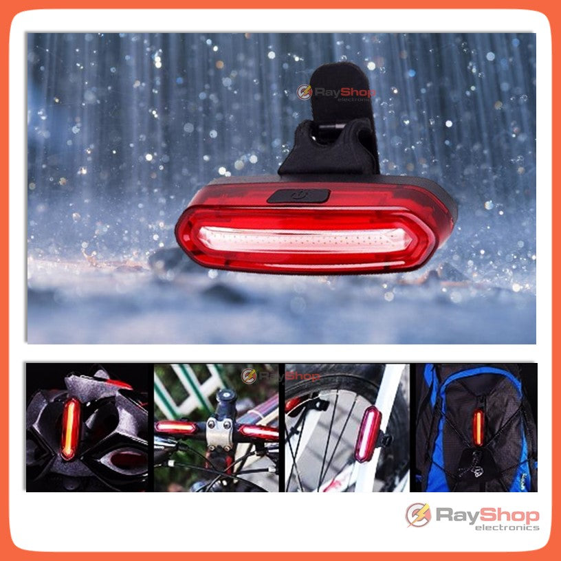 Luz trasera para bicicleta recargable en rojo, azul y magenta - foto 2