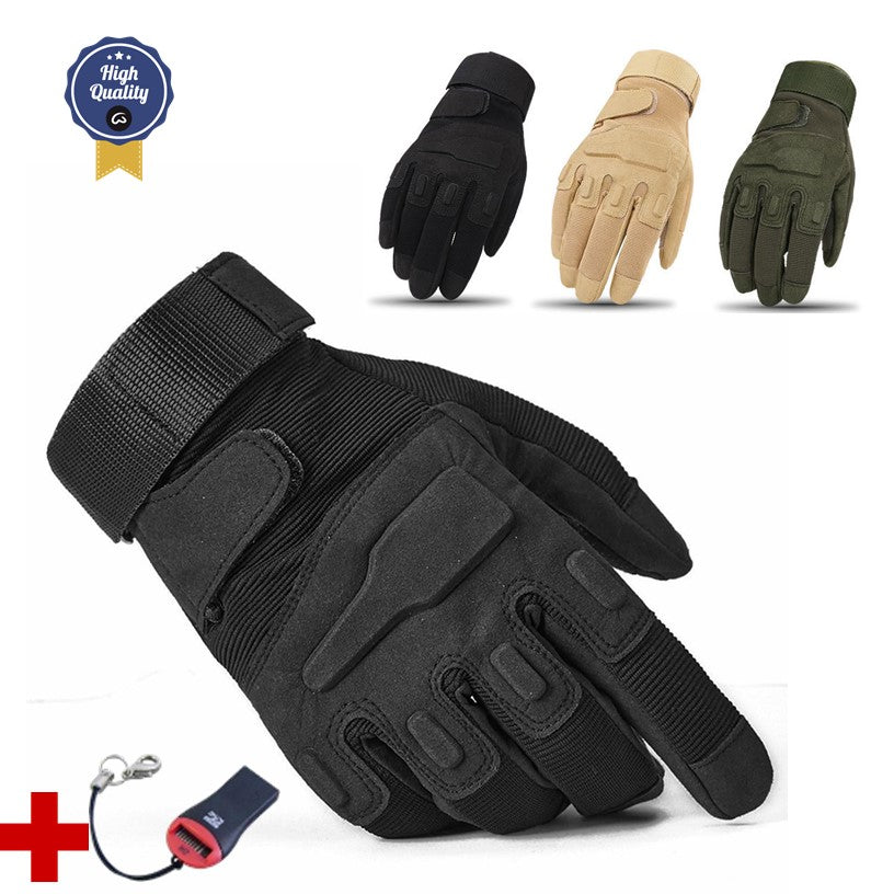 Guantes tácticos de dedos completos con nudillos y palma acolchada, talla L - foto 2