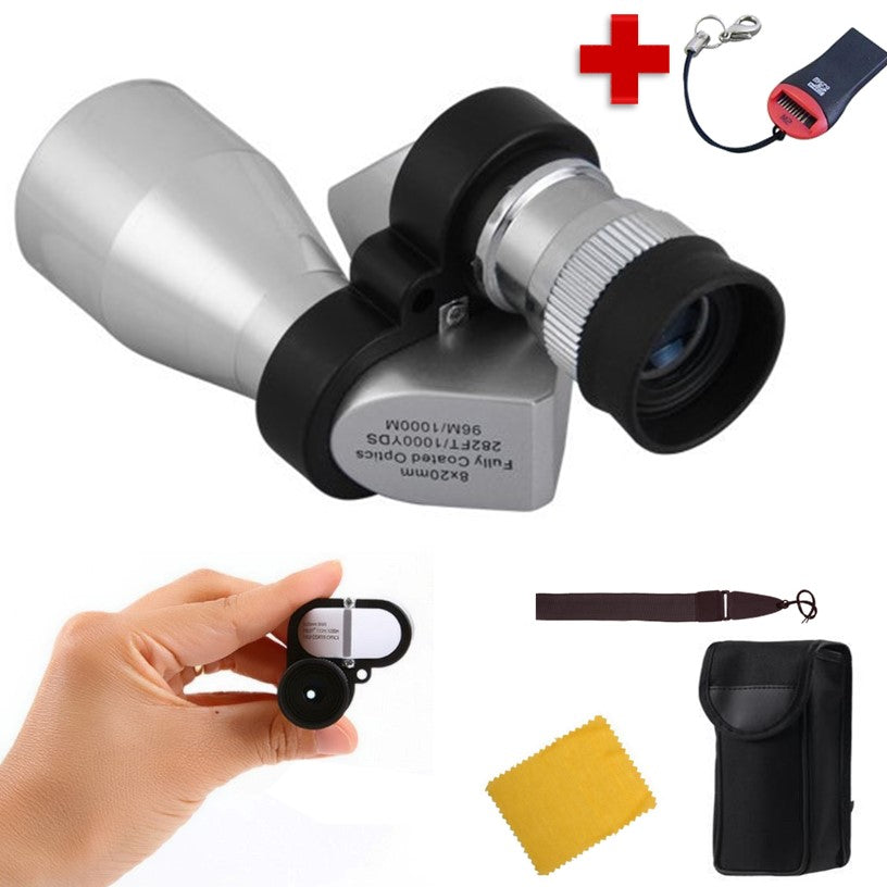Monocular 8x20 de aluminio ultraportátil con funda, correa y paño - foto 2