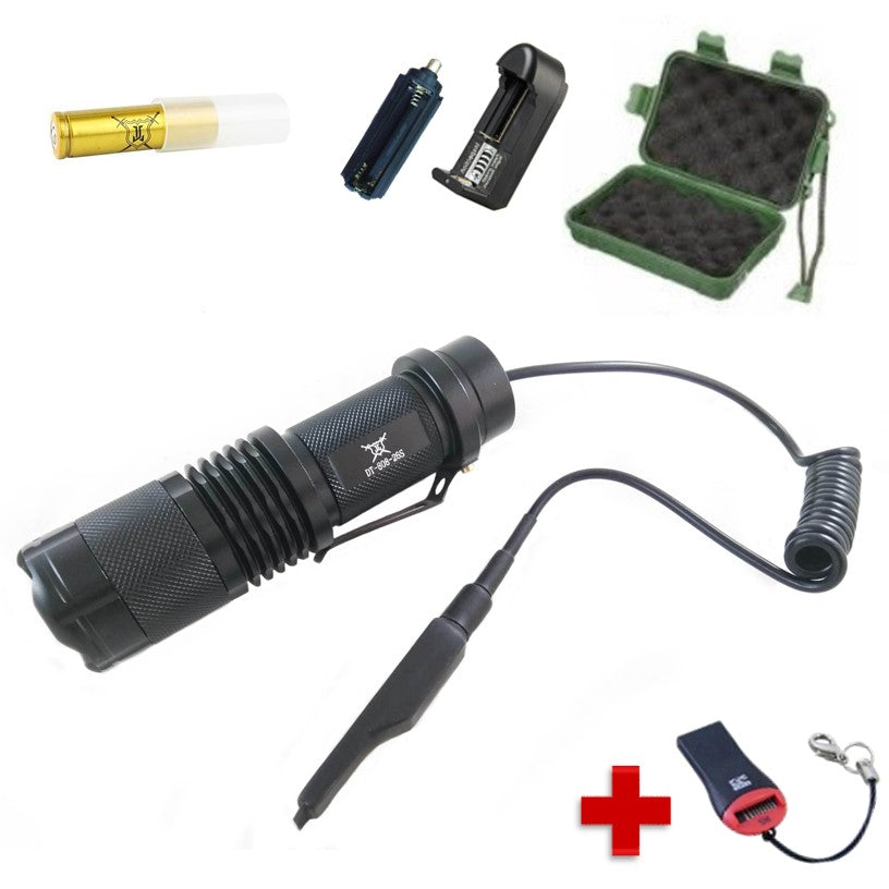 Lámpara táctica LED de 2500 lúmenes con switch remoto y zoom (DT26S) - foto 2
